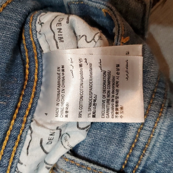 🛍 Inc boyfriend sequin patchwork jeans size 4 - Picture 3 of 4